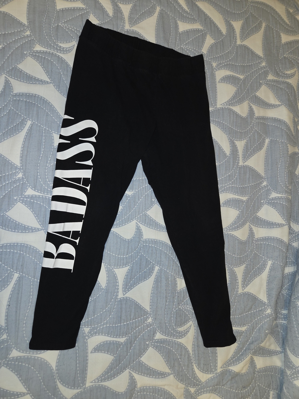 torrid Black Leggings with White Side Script
